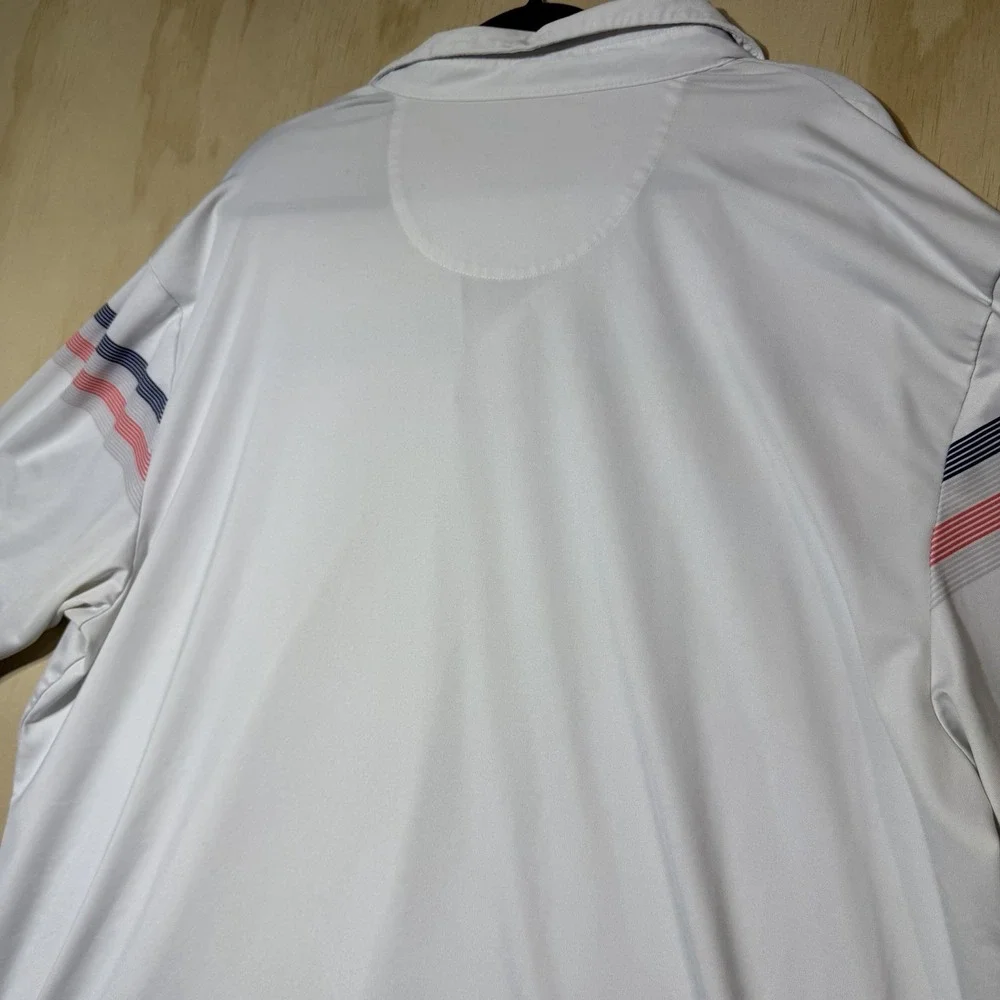 Callaway‎ Opti-Dri Golf Polo Mens XXL White Striped Short Sleeve Performance